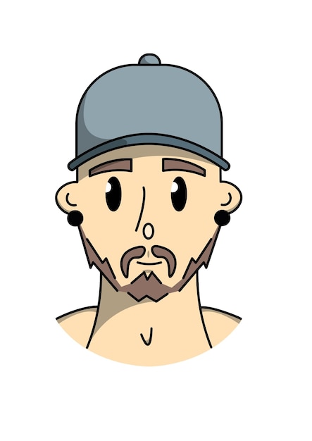 Vector avatar man hat