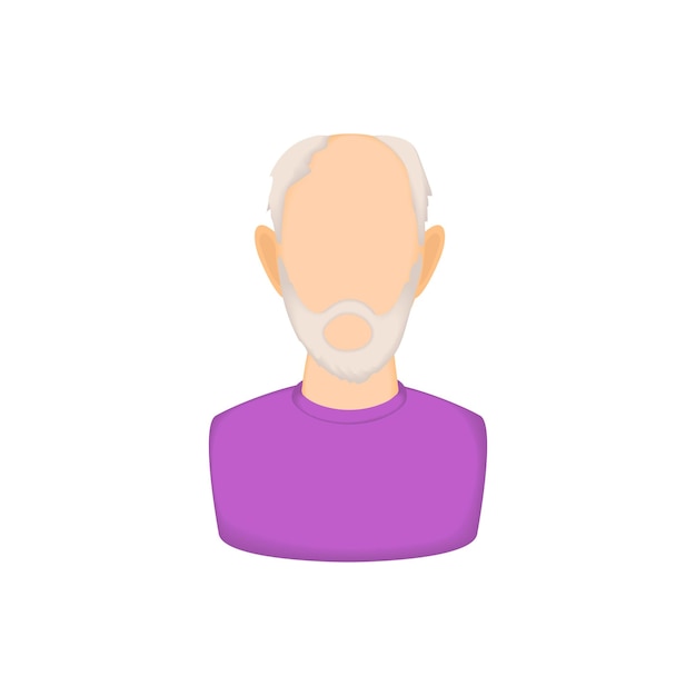 Аватар человек с иконой бороды в мультяшном стиле, изолированные на белом фоне Люди символ