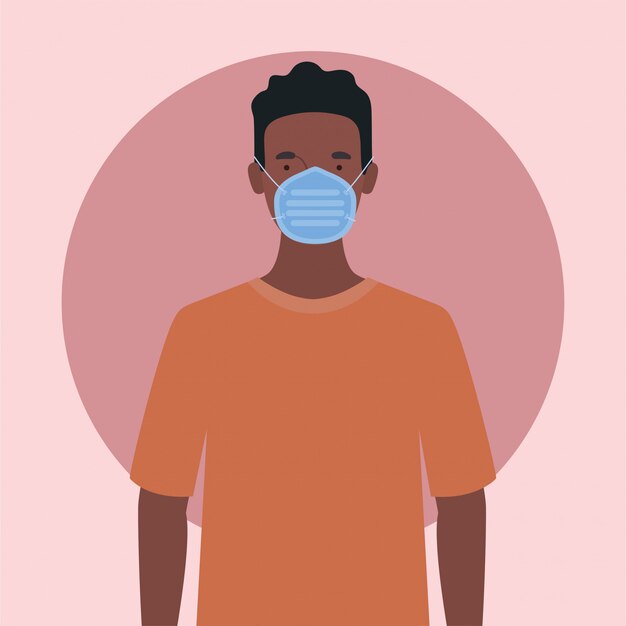 Vector avatar man with mask design of medical care hygiene health emergency aid exam clinic and patient theme  illustration