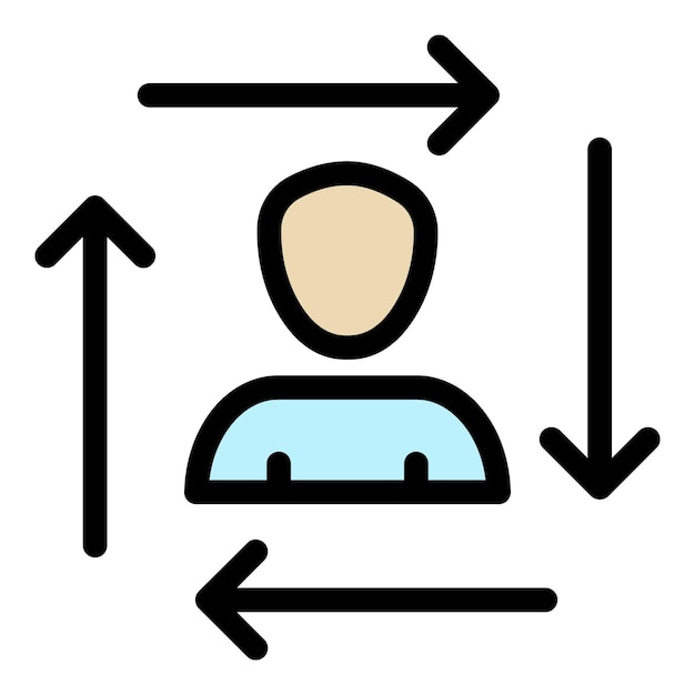 Avatar mission marketing icon Outline avatar mission marketing vector icon color flat isolated