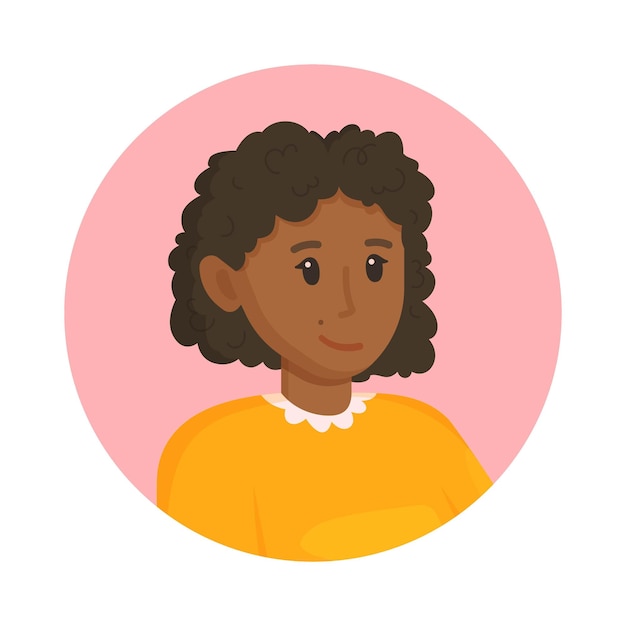 Аватар девушки с африканской внешностью векторная иллюстрация фото для соцсетей