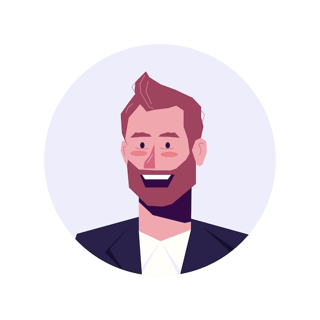 Avatar of office worker in the cartoon style An artful office mans avatar skillfully blend design