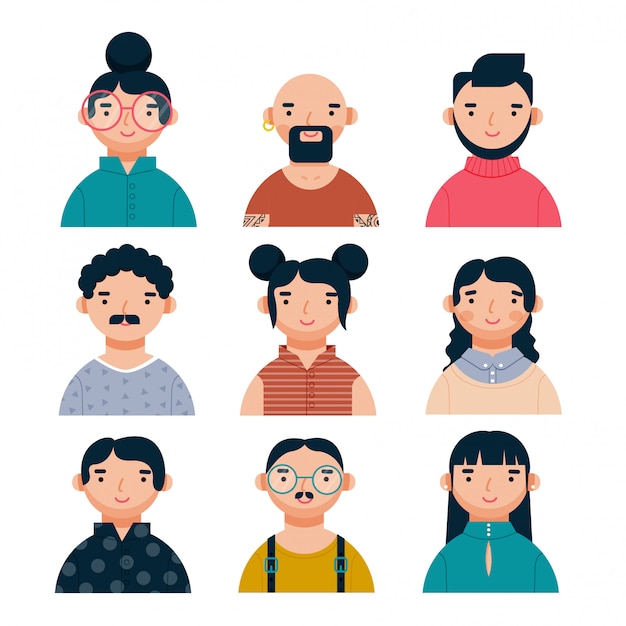 Avatar portrait faces illustration