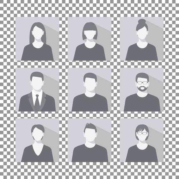 Avatar profielfoto icon set inclusief man en vrouw