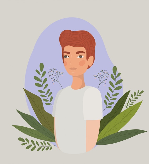 Vector avatar van een man ontwerp, jongen mannelijke persoon mensen menselijke sociale media en portret thema vectorillustratie