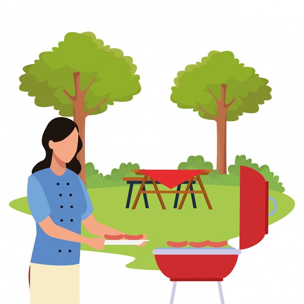 Avatar vrouw in bbq grill