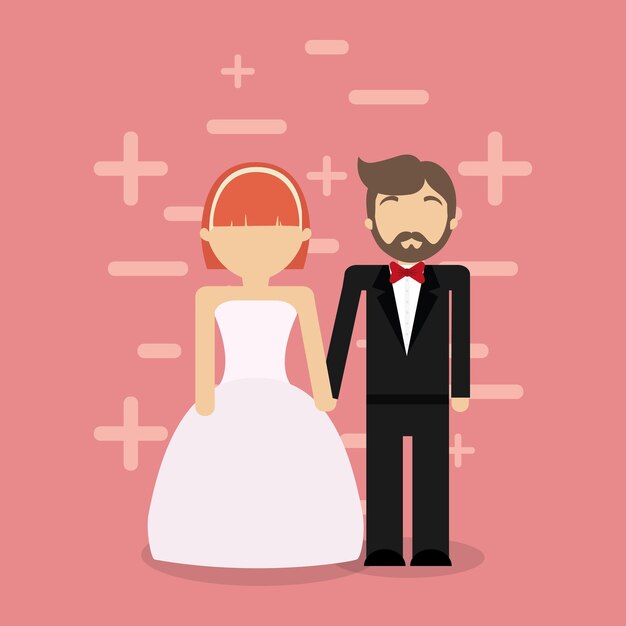 Vector avatar wedding couple