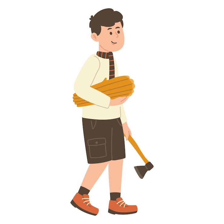 वेक्टर avatar with camping illustration