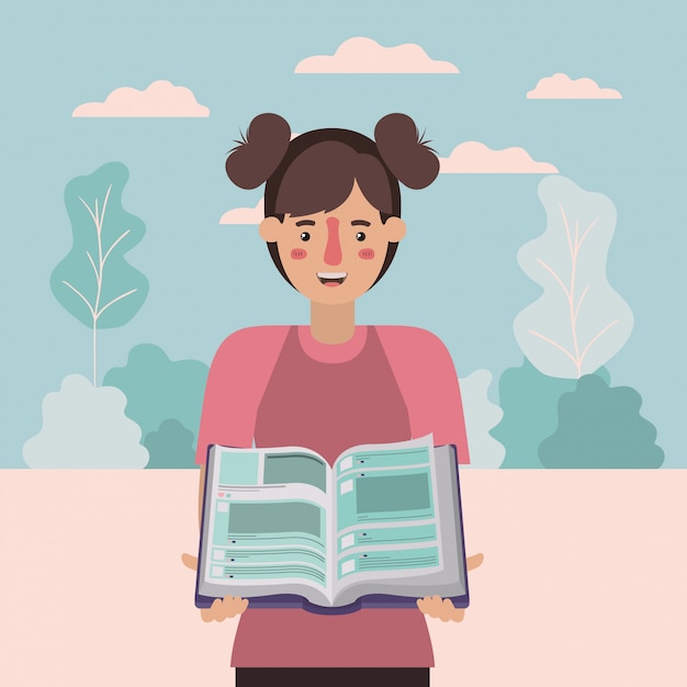 Donna avatar e concetto di elearning