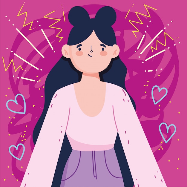 avatar woman with black hair   design