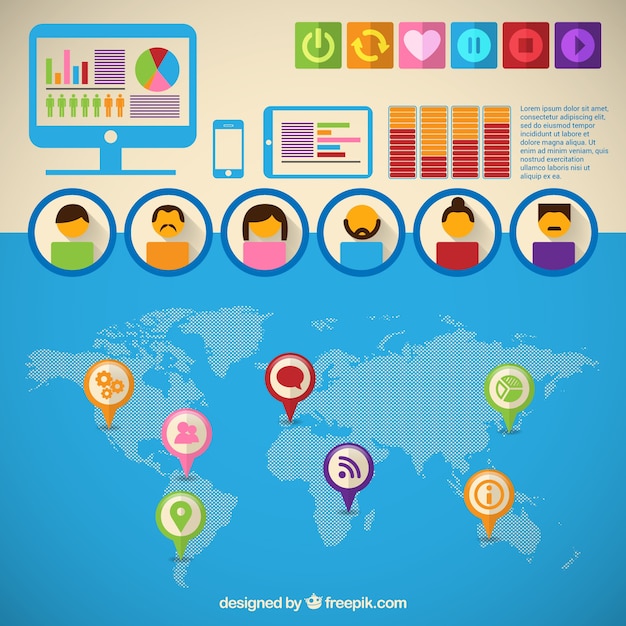 Avatars iconen infographic