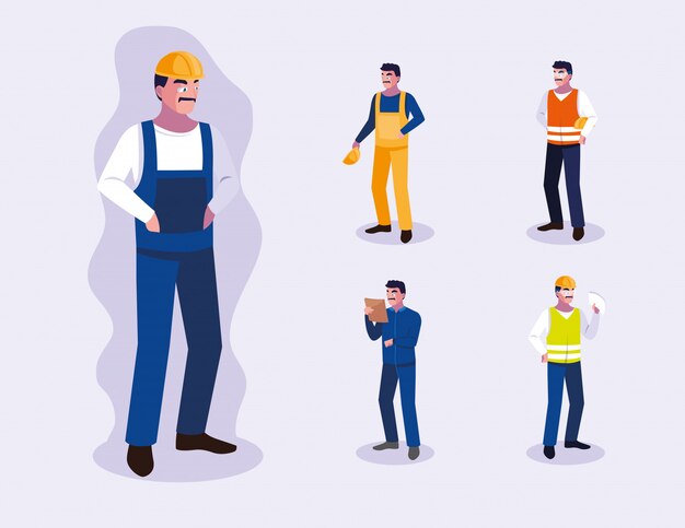 Vector avatars set of professional workers