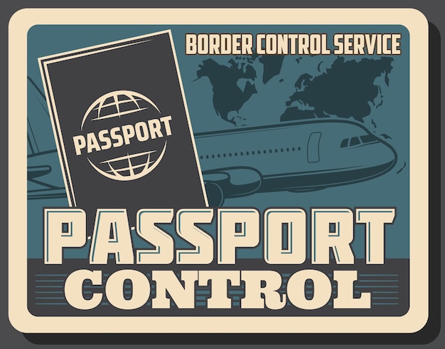 Vector aviation air travel passport and border control