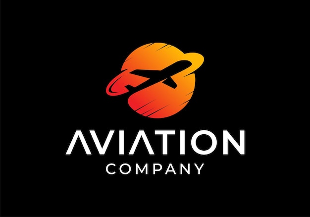 Vector aviation airplane travel logo icon vector design