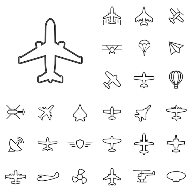 벡터 항공 윤 은 평평한 디지털 아이콘 세트