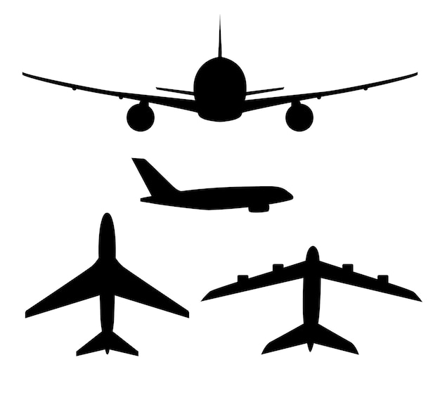 Vector aviation planes silhouette