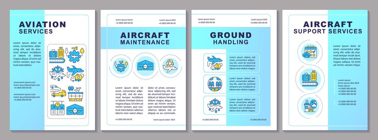 Vector aviation services brochure template