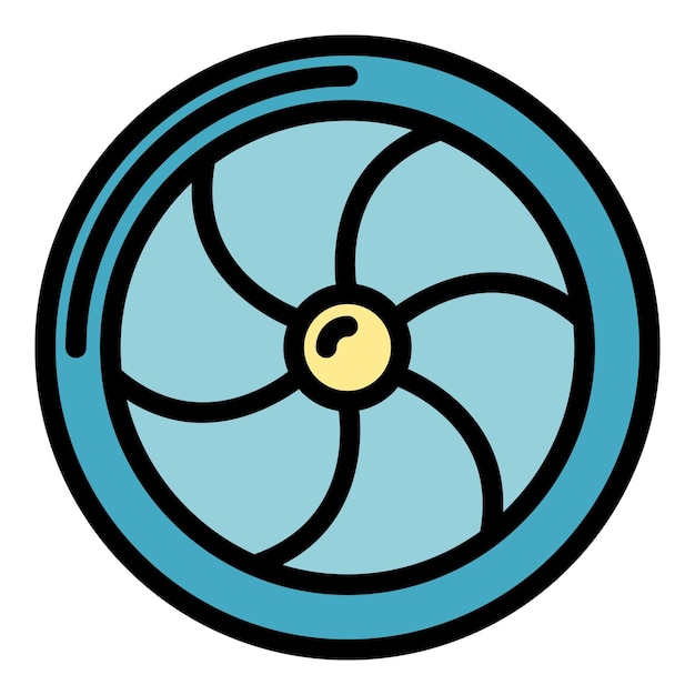 Вектор Икона авиационной турбины контур авиационной турбинной векторной иконы цвет плоский изолированный
