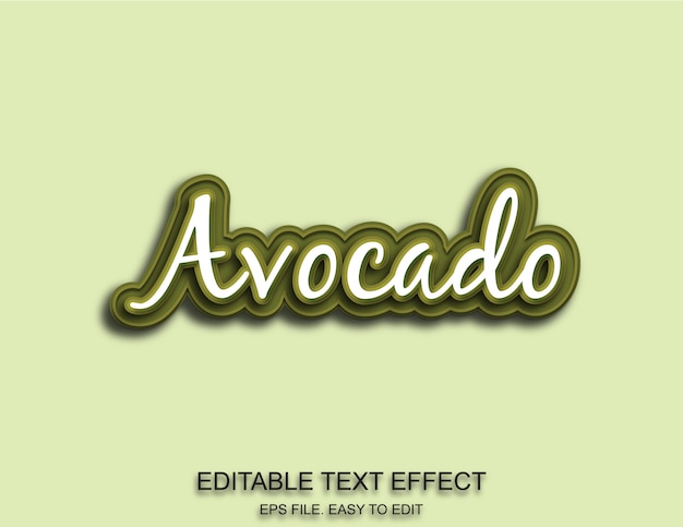 Vector avocade text effect