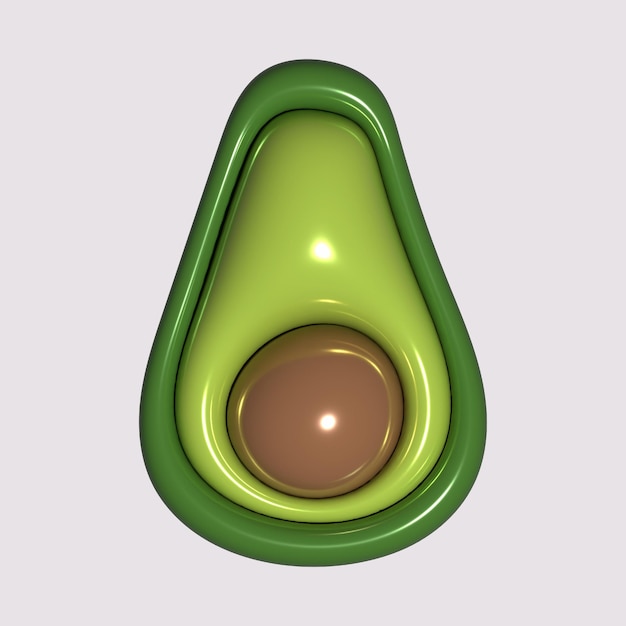 Vector avocado 3d icon healthy food logo