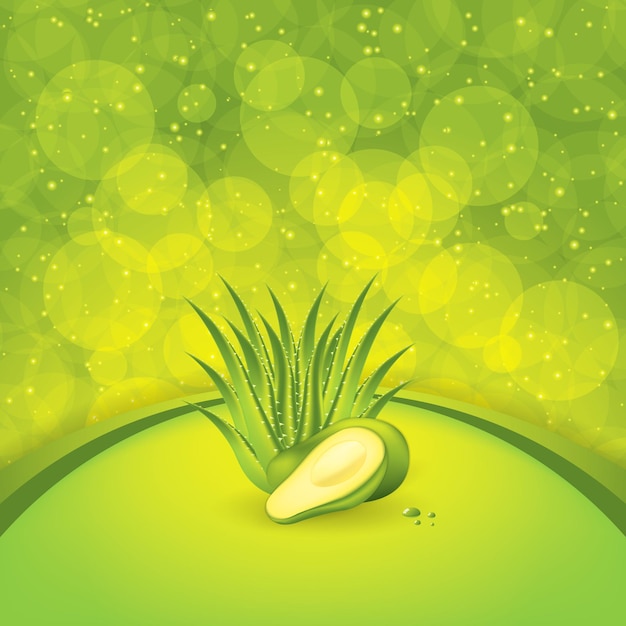 Avocado and Aloe Vera concept design vector