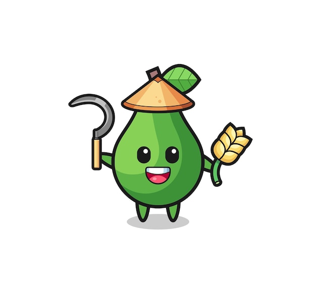 Avocado Asian farmer holding paddy