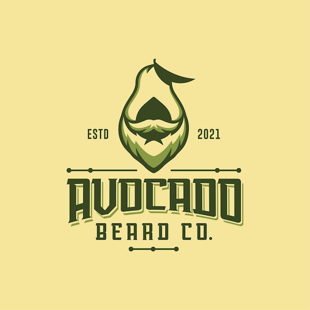 Дизайн этикетки продукта Avocado Beard Concept