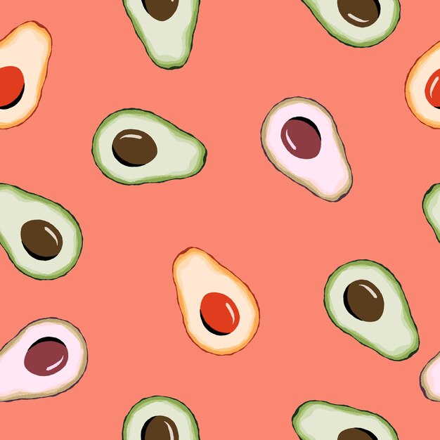 Avocado blisters seamless pattern Vector illustration on the theme of National Avocado Day on July