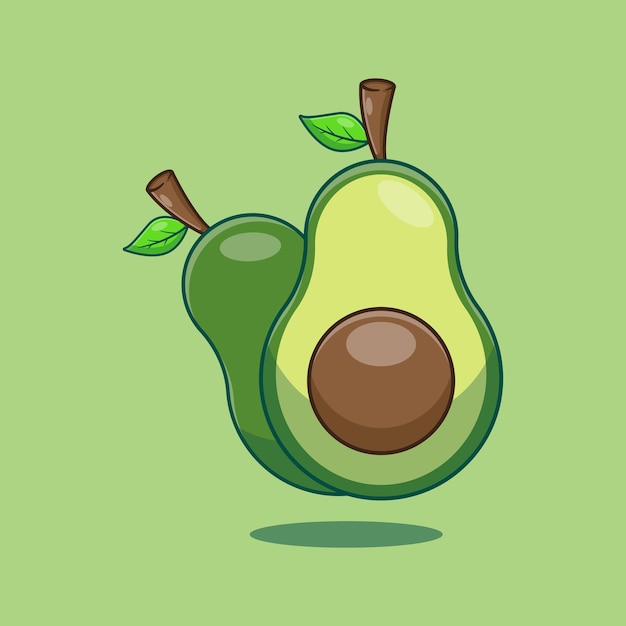 Avocado cartoon vector illustration