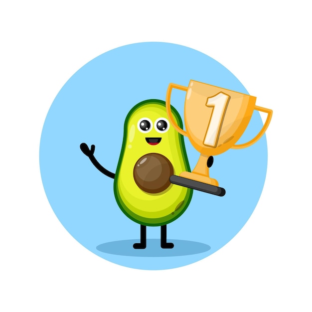 Avocado champion's cup mascotte karakter logo