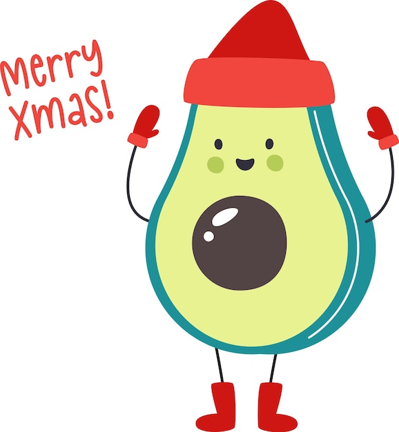 Avocado Christmas Character