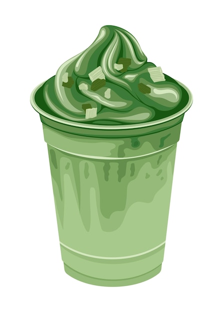 Avocado coffee sweet drink ice cold vector illustration