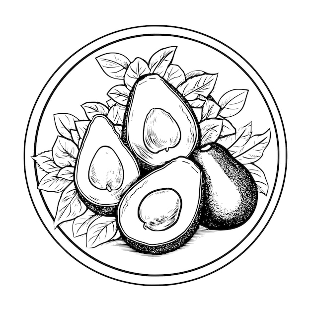 Avocado Coloring Page For Kids