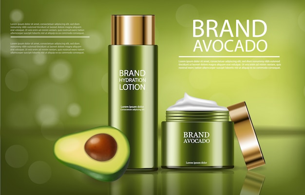 Vector avocado cream product banner