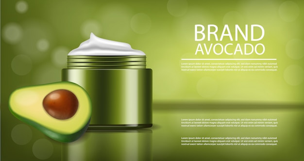 Vector avocado cream product