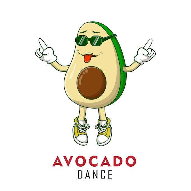 Avocado dans maskot ontwerp logo