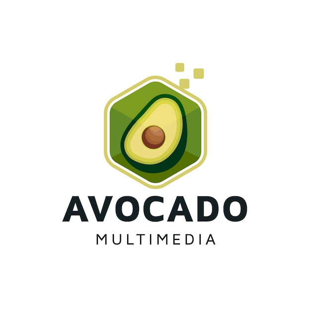 Avocado digitale kubus logo-ontwerp