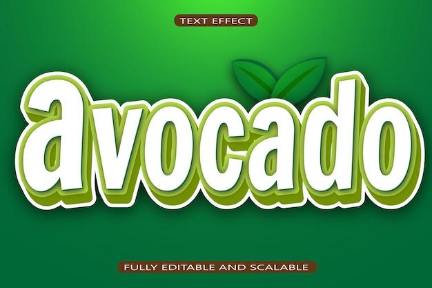 Avocado editable text effect 3 dimension emboss modern style