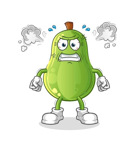 Avocado erg boos mascotte. cartoon vector