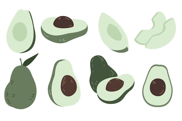 Vettore illustrazione piatta di avocado