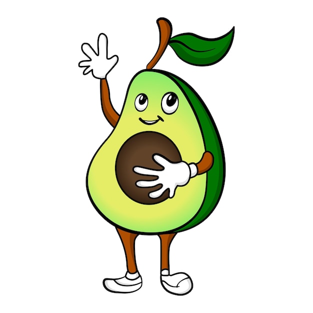 Avocado fruit cartoon mascotte illustratie