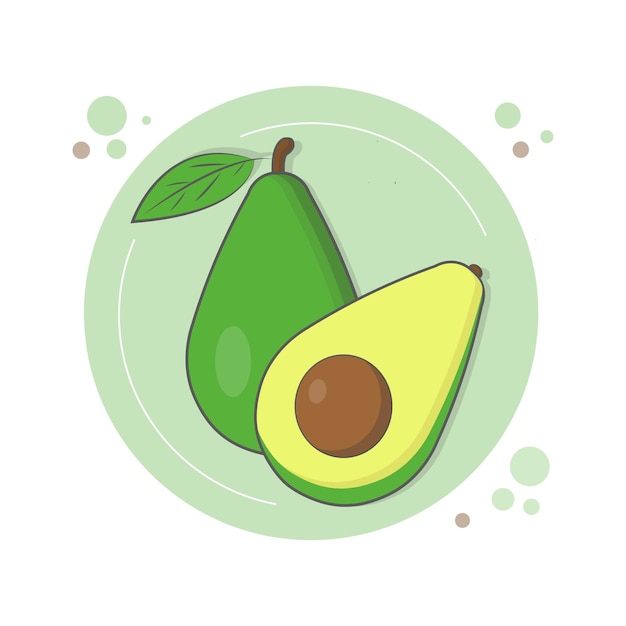 Vector avocado fruit in flat design