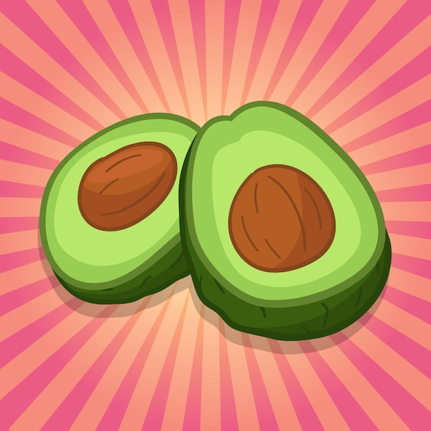 Fondo dell'illustrazione dell'alimento della frutta dell'avocado