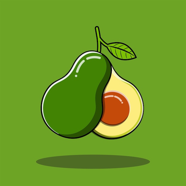 avocado fruit illustratie buah alpukat