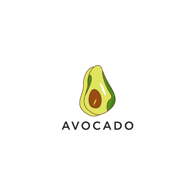 Avocado fruit logo design icon vector