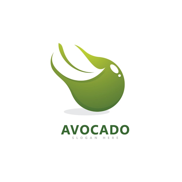 Avocado fruit logo template healthy food symbols