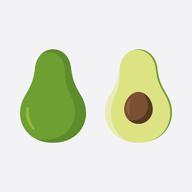 Modello di logo di frutta di avocado, simboli di cibo sano