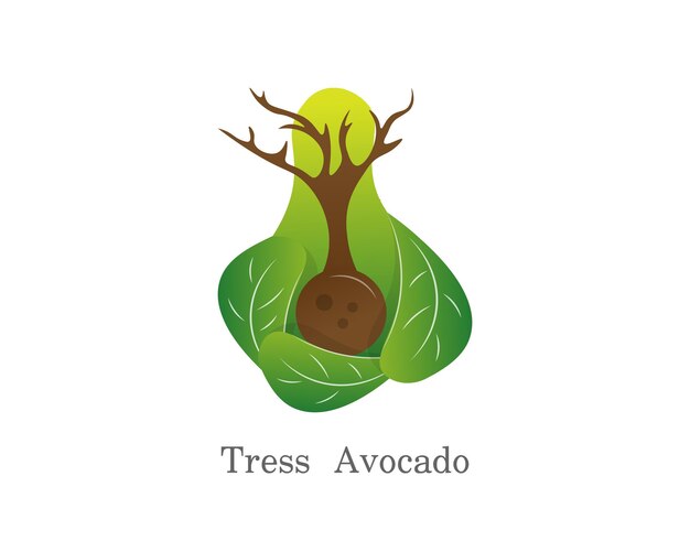 Vettore di progettazione del marchio di logo di frutti di avocado