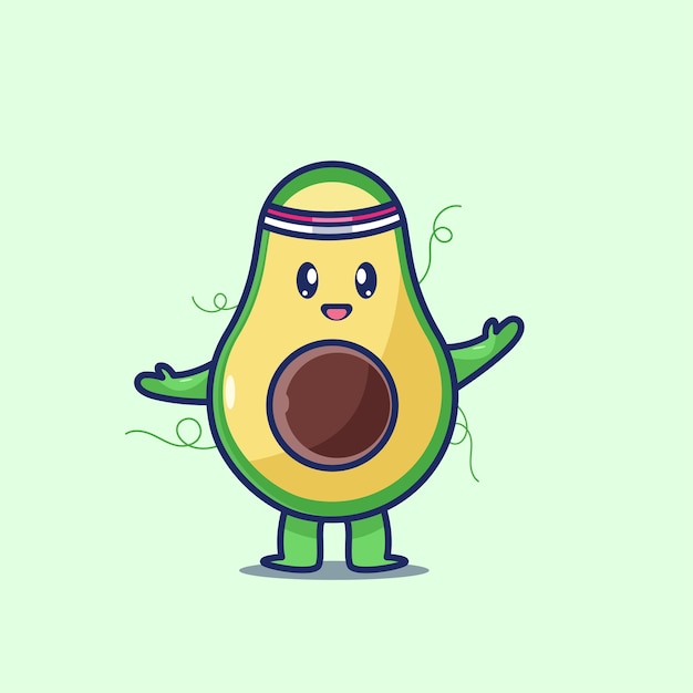 Vector avocado funny vector illustration