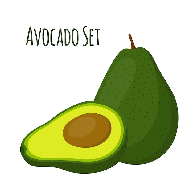 Avocado-geheel en plak